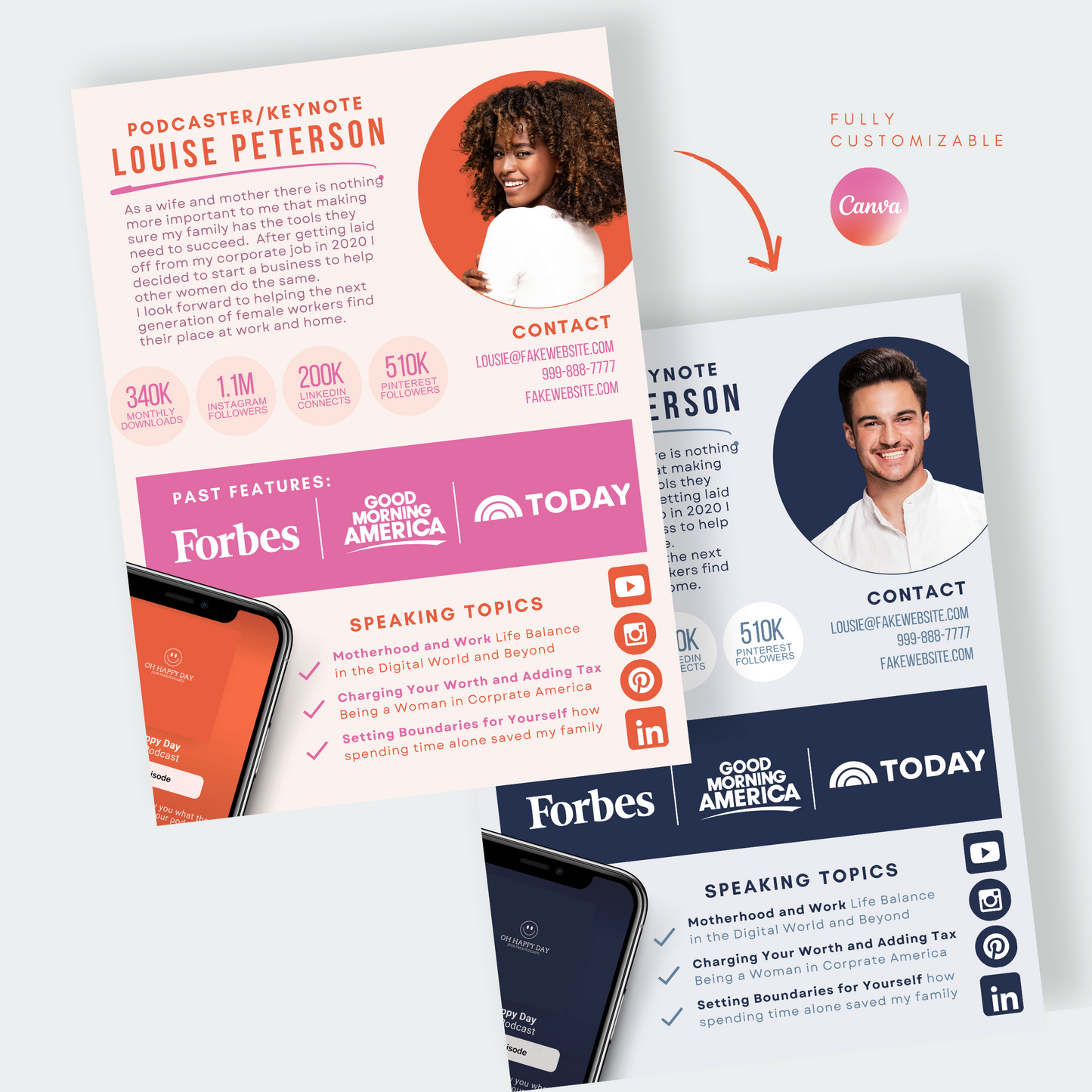 Podcast Host and Speaker One Sheet