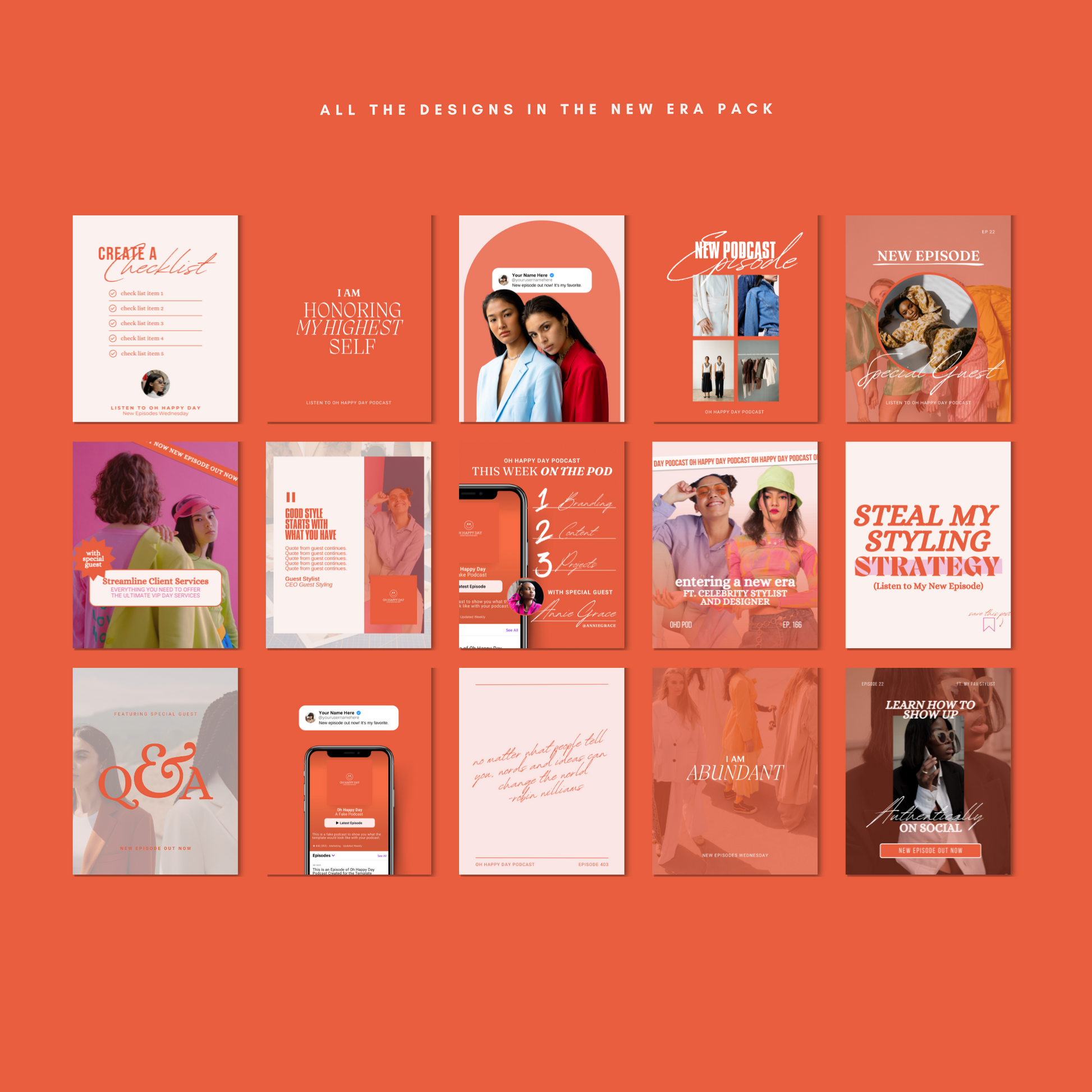 Podcast Social Media Instagram Template Canva Customizable for Podcaster Morgan Franklin